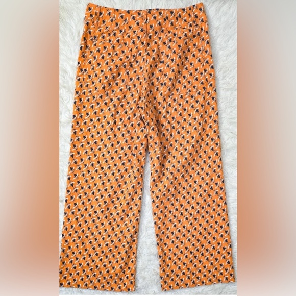 Anthropologie Maeve x Sarah Gordon Bee The Colette Wideleg Pants Orange Crop - Picture 3 of 5